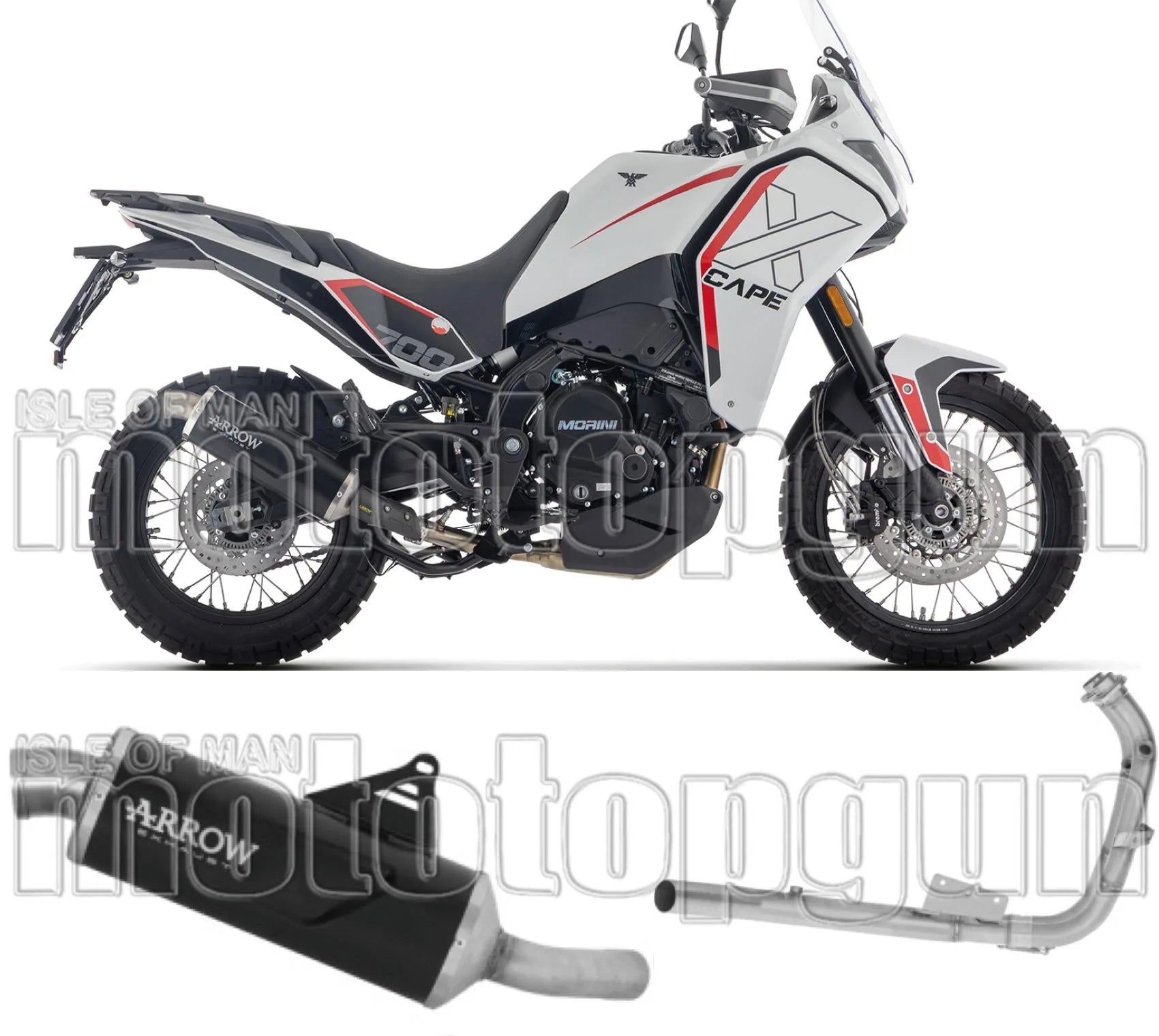 Système D'Échappement Complet Sans Catalyseur Et Homologué Au Niveau Sonore Indy-Race Evo Aluminium Embout Carby - Arrow Special Parts Compatible Avec Moto Morini X-Cape 700 (2025-2026)