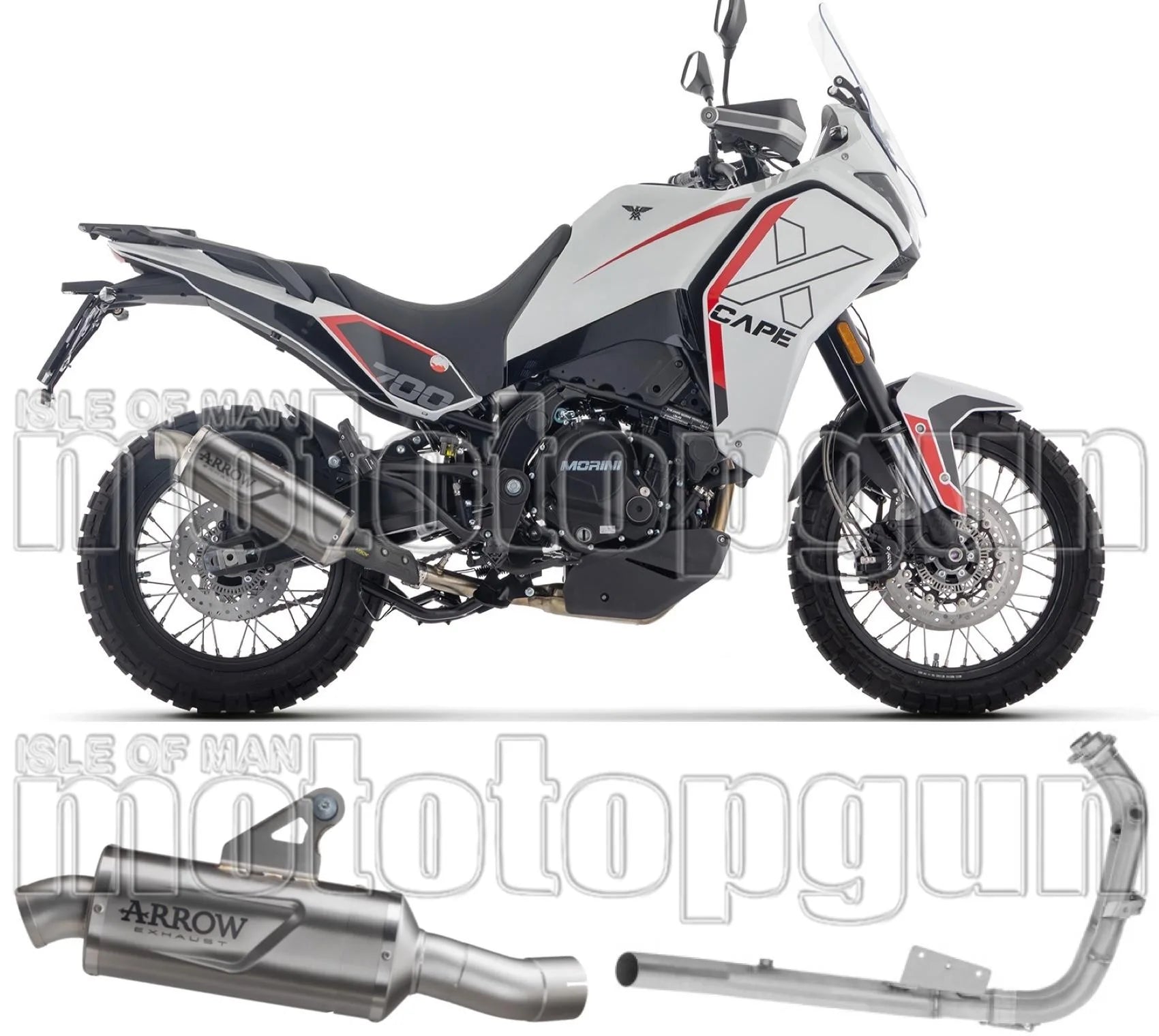 Système D'Échappement Complet Sans Catalyseur Et Homologué Au Niveau Sonore Indy-Race Evo Aluminium Noir Embout Carby - Arrow Special Parts Compatible Avec Moto Morini X-Cape 700 (2025-2026)