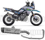 Système D'Échappement Complet Sans Catalyseur Et Homologué Au Niveau Sonore Indy-Race Evo Titanium Carbon - Arrow Special Parts Compatible Avec Cfmoto 450 Mt (2024)
