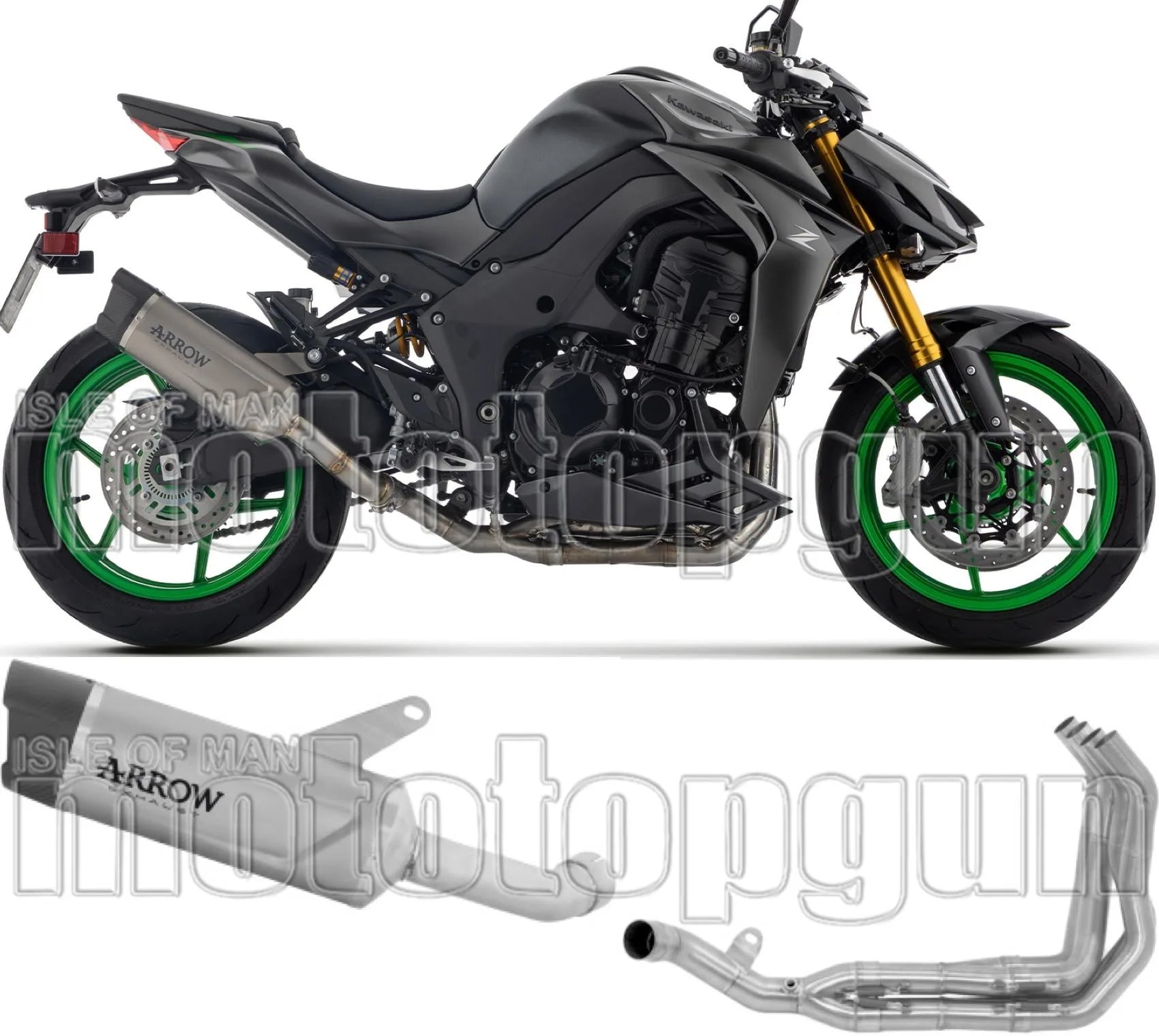 Système D'Échappement Complet Sans Catalyseur Et Homologué Au Niveau Sonore Indy-Race Evo Titanium Embout Carby - Arrow Special Parts Compatible Avec Kawasaki Z 1100 (2025-2026)