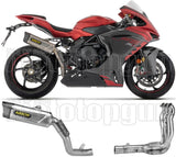 Système D'Échappement Complet Sans Catalyseur Et Homologué Au Niveau Sonore Indy-Race Evo Corps En Titane Et Embout En Carbone - Arrow Special Parts Compatible Avec Mv Agusta F3 800 (2022-2026)