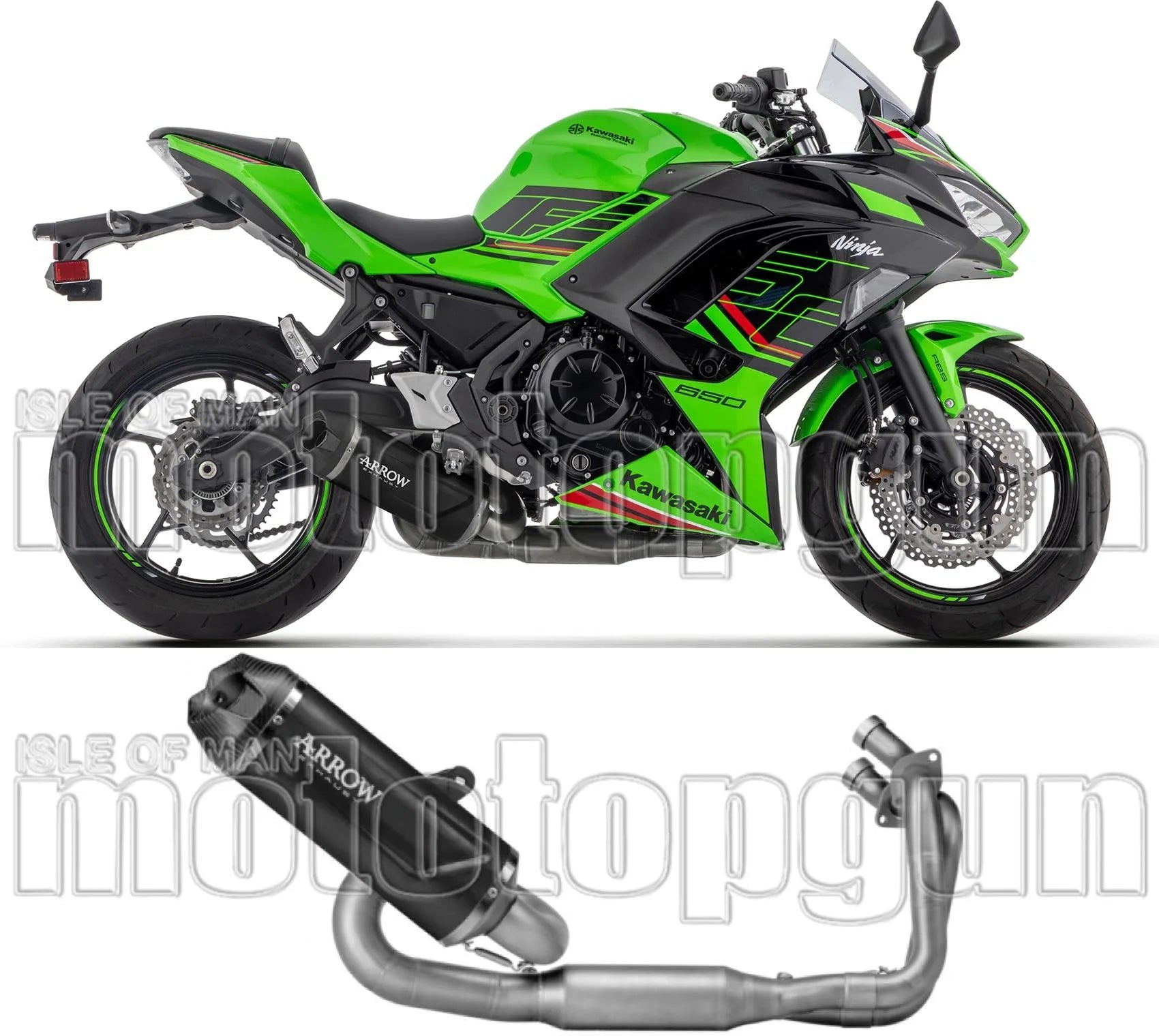 Système D'Échappement Complet Avec Catalyseur Et Homologation Acoustique Indy-Race Evo Aluminium Noir Embout Carby - Arrow Special Parts Compatible Avec Kawasaki Ninja 650 35Kw (2024-2026)