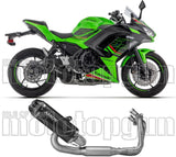 Système D'Échappement Complet Avec Catalyseur Et Homologation Acoustique Indy-Race Evo Aluminium Noir Embout Carby - Arrow Special Parts Compatible Avec Kawasaki Z 650 35Kw (2024-2026)