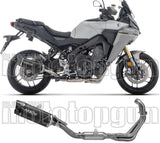 Système D'Échappement Complet Avec Catalyseur Et Homologation Acoustique Indy-Race Evo Aluminium Noir Embout Carby - Arrow Special Parts Compatible Avec Yamaha Tracer 9 (2025-2026)