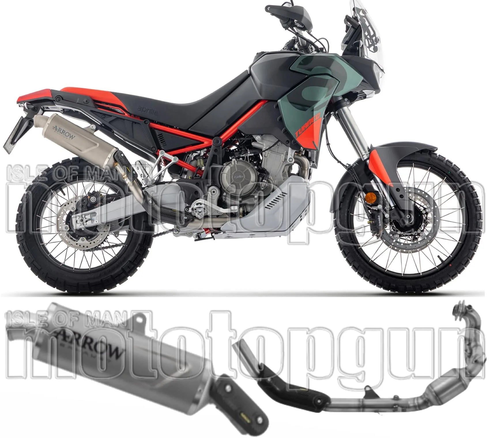 Système D'Échappement Complet Sans Catalyseur Et Homologué Au Niveau Sonore Indy-Race Evo Titanium Embout Carby - Arrow Special Parts Compatible Avec Aprilia Tuareg 660 (2025-2026)