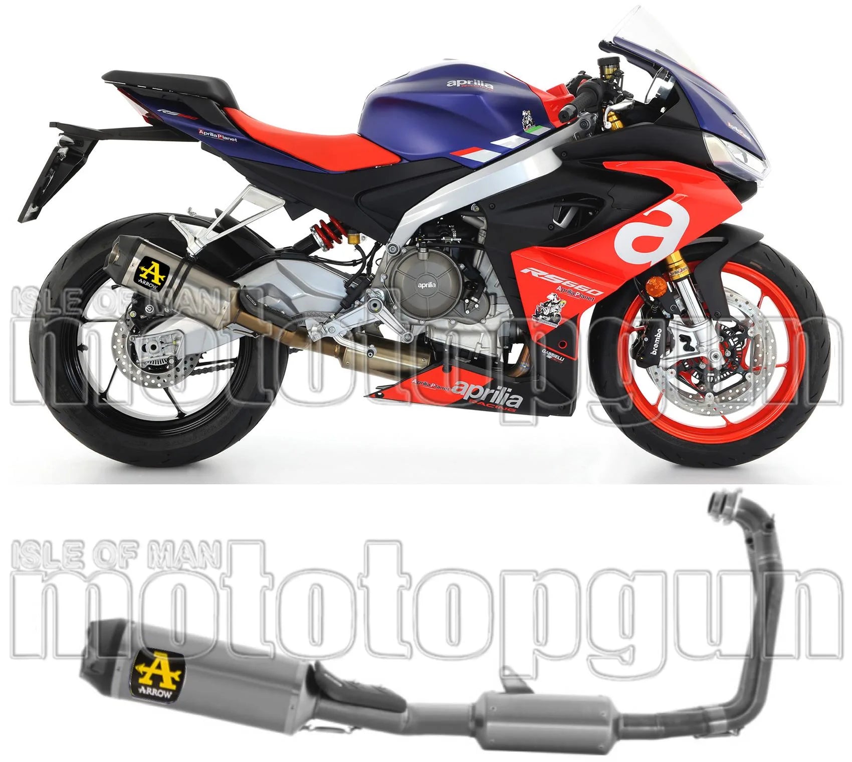 Système D'Échappement Complet Sans Catalyseur Et Homologué Au Niveau Sonore Indy-Race Titanium Carbon - Arrow Special Parts Compatible Avec Aprilia Tuono 660 (2021-2024)