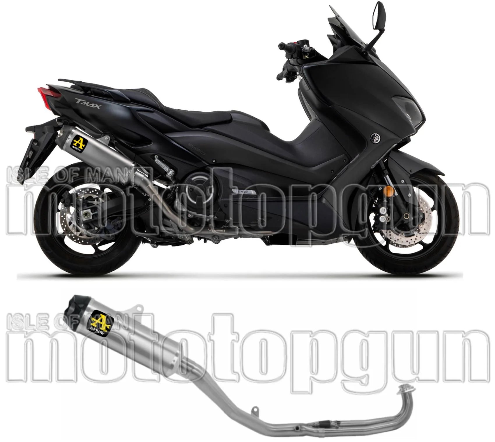 Système D'Échappement Complet Avec Catalyseur Et Homologation Acoustique Indy-Race Titanium Carbon - Arrow Special Parts Compatible Avec Yamaha Xp 560 T-Max (2020-2024)