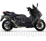 Système D'Échappement Complet Avec Catalyseur Et Homologation Acoustique Indy-Race Titanium Noir Carbon - Arrow Special Parts Compatible Avec Yamaha Xp 530 T-Max (2017-2019)