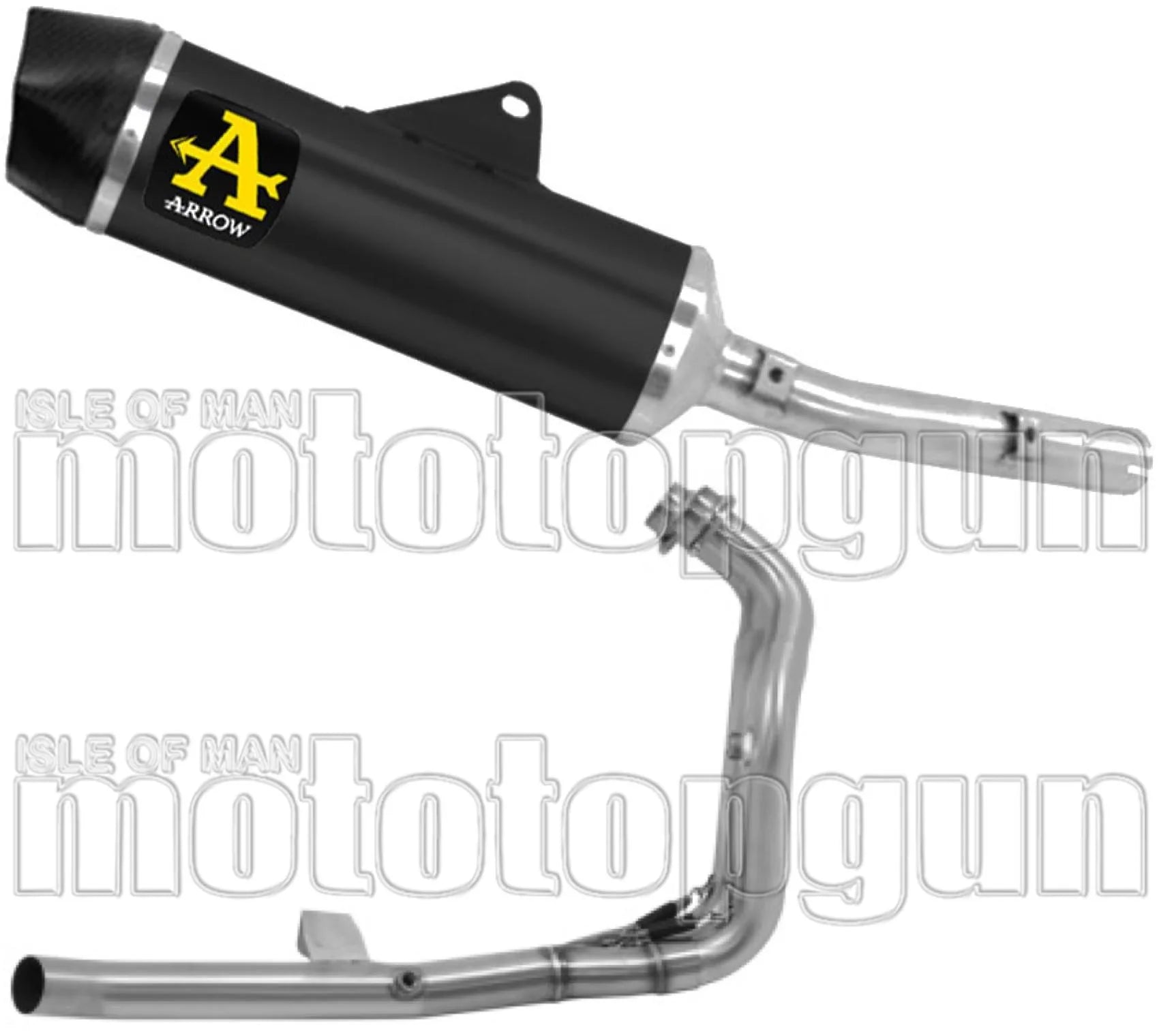 Système D'Échappement Complet Sans Catalyseur Et Homologué Au Niveau Sonore Indy-Race Aluminium Noir Embout Carby - Arrow Special Parts Compatible Avec Yamaha Ténéré 700 (2025-2026)