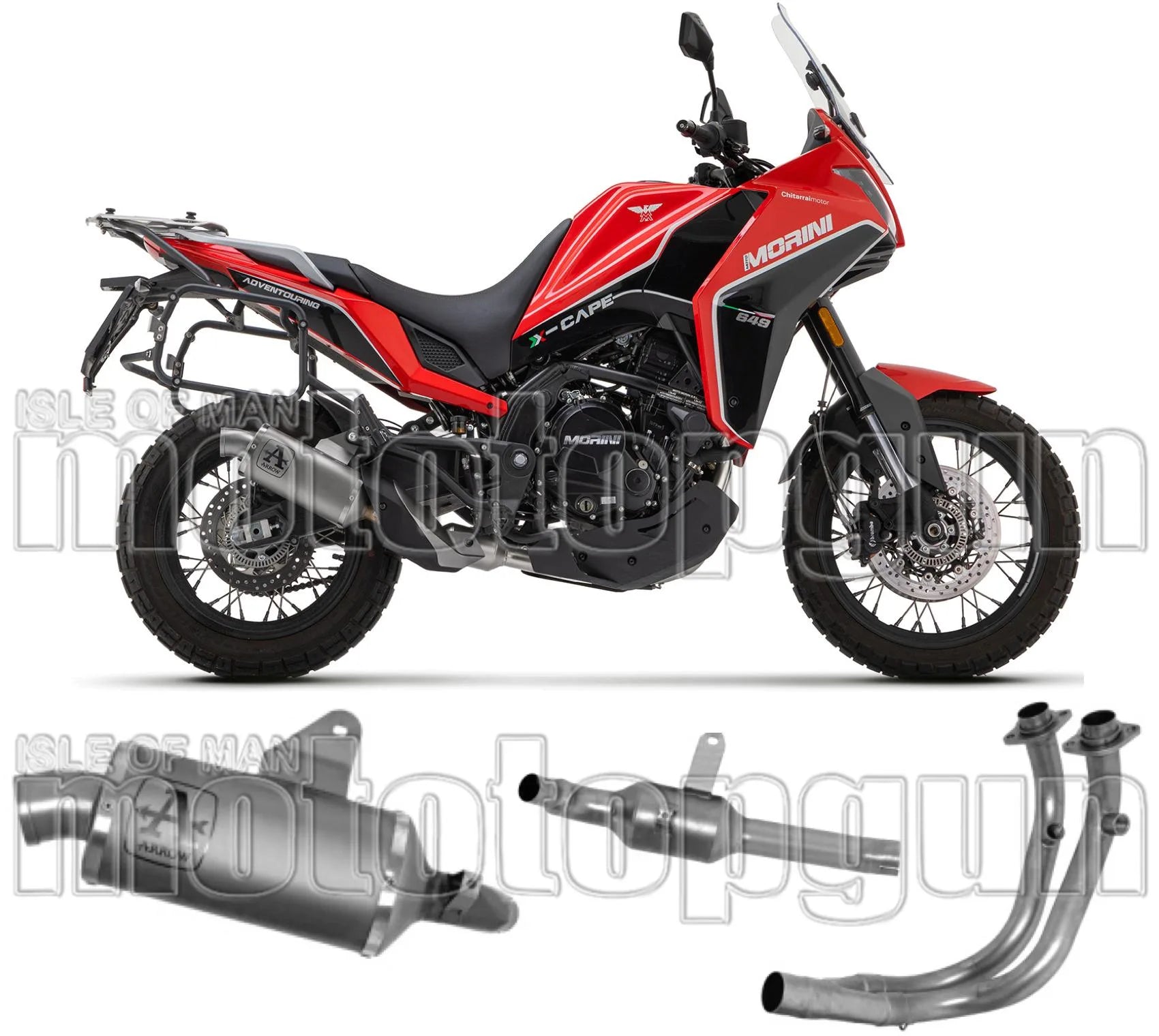 Système D'Échappement Complet Sans Catalyseur Et Homologué Au Niveau Sonore Indy-Race Aluminium Acier - Arrow Special Parts Compatible Avec Moto Morini X-Cape 650 (2022-2025)