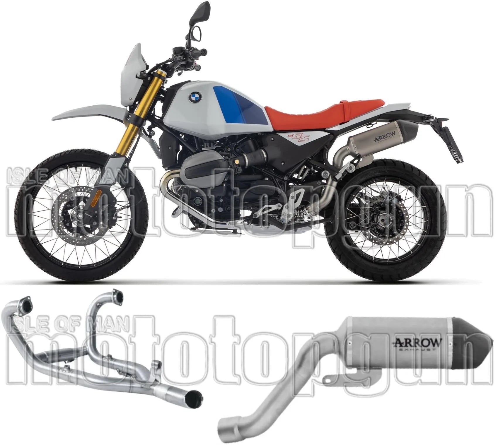 Système D'Échappement Complet Sans Catalyseur Et Homologué Au Niveau Sonore Indy-Race Titanium Embout Carby - Arrow Special Parts Compatible Avec Bmw R12 G - S (2025-2026)
