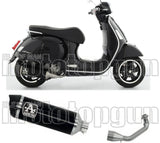 Système D'Échappement Complet Avec Catalyseur Et Homologation Acoustique Race-Tech Aluminium Noir Carbon - Arrow Special Parts Compatible Avec Piaggio Vespa Gtv 300 (2023-2024)