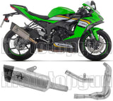 Système D'Échappement Complet Sans Catalyseur Et Homologué Au Niveau Sonore Pista Titanium Carbon - Arrow Special Parts Compatible Avec Kawasaki Zx 6R 636 (2024-2026)