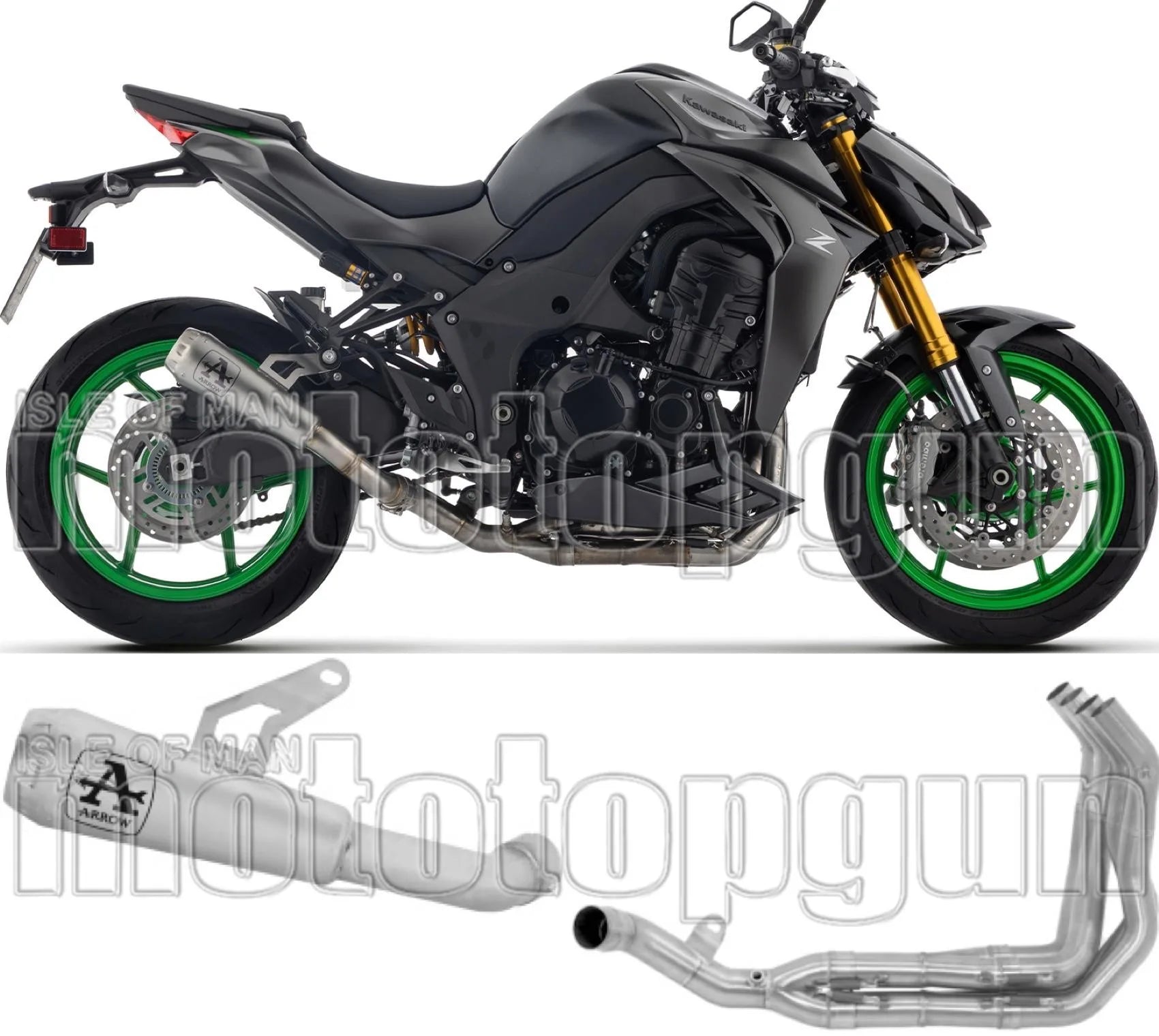Système D'Échappement Complet Sans Catalyseur Et Homologué Au Niveau Sonore Pro-Race Nichrom Embout Acier - Arrow Special Parts Compatible Avec Kawasaki Z 1100 (2025-2026)