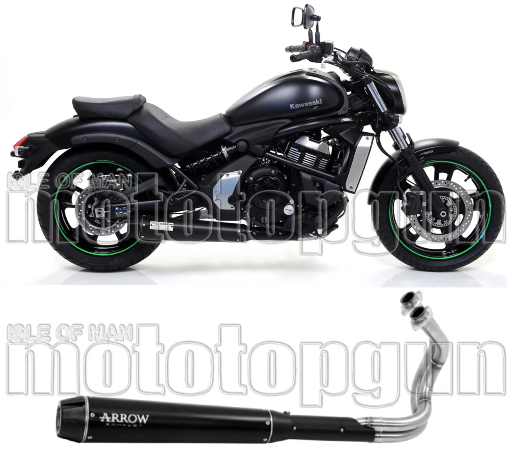 Système D'Échappement Complet Sans Catalyseur Et Homologué Au Niveau Sonore Rebel Aluminium Noir Carbon - Arrow Special Parts Compatible Avec Kawasaki Vulcan 650 S (2021-2024)