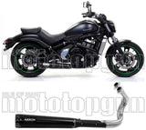 Système D'Échappement Complet Sans Catalyseur Et Homologué Au Niveau Sonore Rebel Aluminium Noir Aluminium Noir - Arrow Special Parts Compatible Avec Kawasaki Vulcan 650 S (2021-2024)
