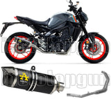 Système D'Échappement Complet Sans Catalyseur Et Homologué Au Niveau Sonore Thunder Aluminium Noir Carbon - Arrow Special Parts Compatible Avec Yamaha Mt-09 (2021-2023)