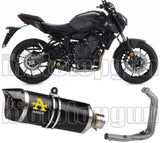 Système D'Échappement Complet Avec Catalyseur Et Homologation Acoustique Thunder Aluminium Noir Carbon - Arrow Special Parts Compatible Avec Yamaha Mt-07 (2021-2024)