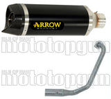 Système D'Échappement Complet Sans Catalyseur Et Homologué Au Niveau Sonore Thunder Aluminium Noir Carbon - Arrow Special Parts Compatible Avec Yamaha Yzf-R 125 (2021-2022)