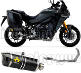 Système D'Échappement Complet Sans Catalyseur Et Homologué Au Niveau Sonore Thunder Aluminium Noir Carbon - Arrow Special Parts Compatible Avec Yamaha Tracer 9 Gt (2021-2024)