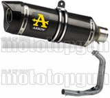 Système D'Échappement Complet Sans Catalyseur Et Homologué Au Niveau Sonore Thunder Carbon Carbon - Arrow Special Parts Compatible Avec Yamaha Mt-07 (2021-2024)