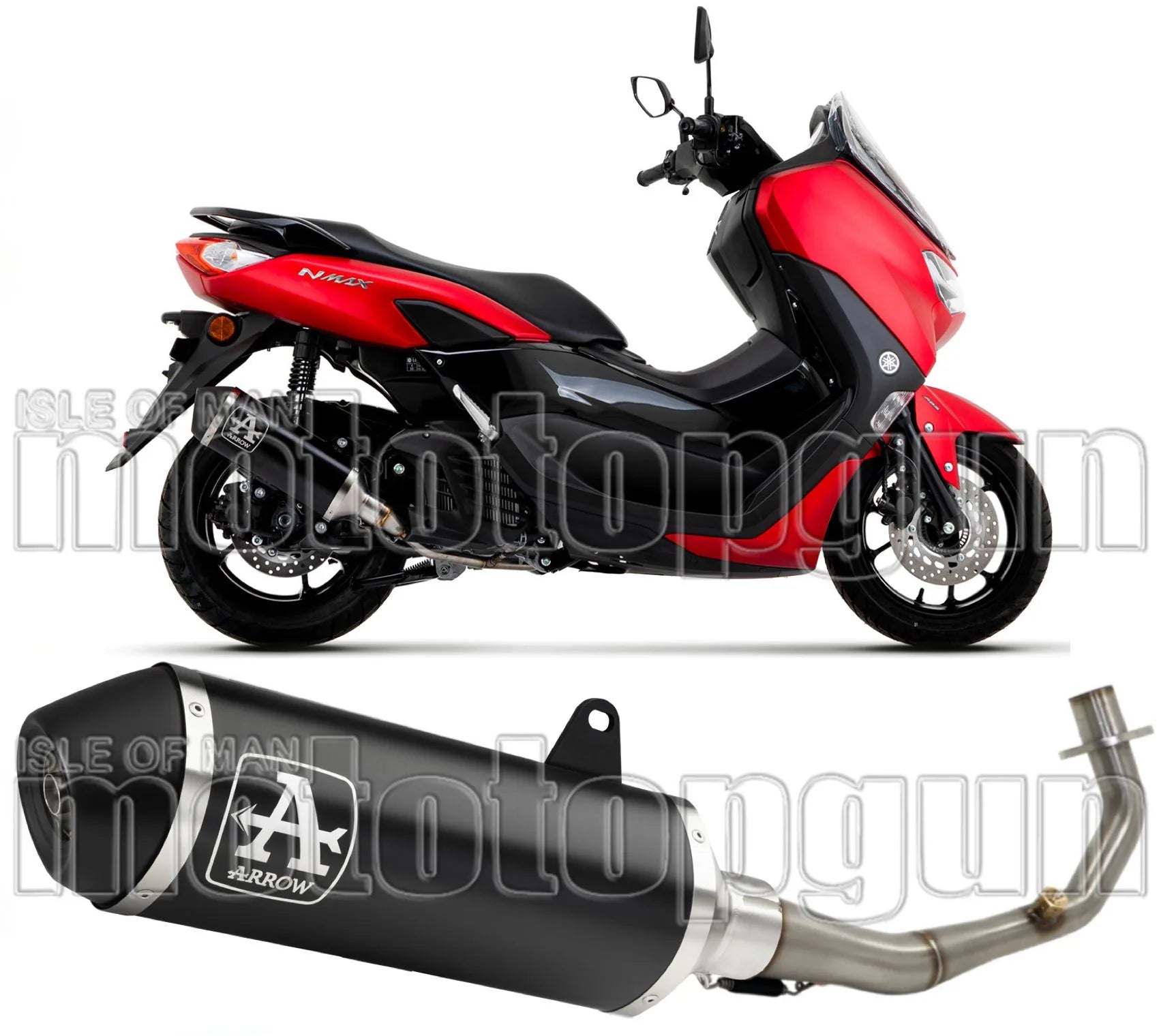 Système D'Échappement Complet Sans Catalyseur Et Homologué Au Niveau Sonore Urban Aluminium Noir Acier Noir - Arrow Special Parts Compatible Avec Yamaha N-Max 125 (2021-2024)