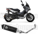 Système D'Échappement Complet Avec Catalyseur Et Homologation Acoustique Urban Aluminium Noir Acier Noir - Arrow Special Parts Compatible Avec Aprilia Sr 200 Gt (2022-2024)