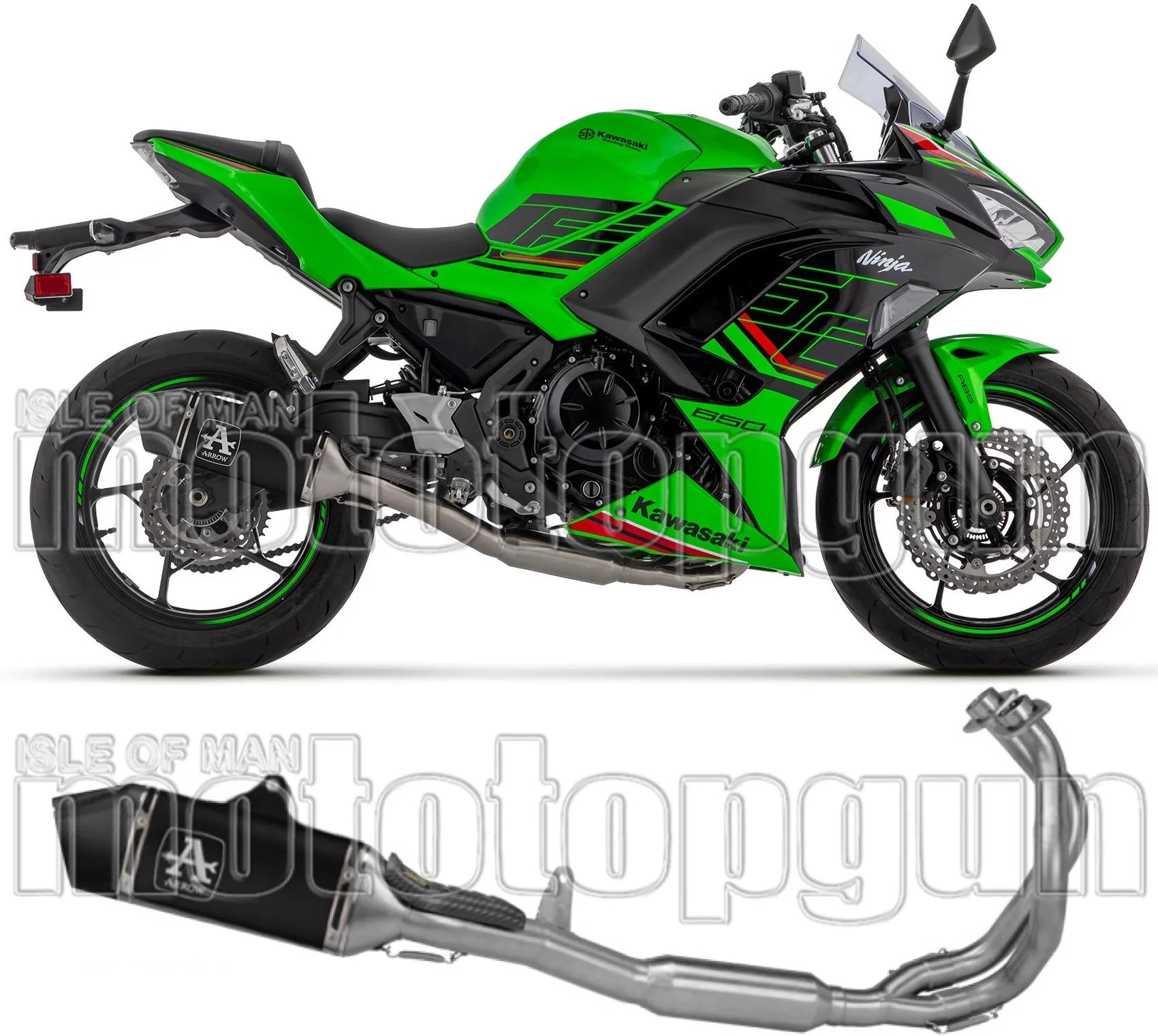 Système D'Échappement Complet Avec Catalyseur Et Homologation Acoustique Veloce Aluminium Noir Embout Carby - Arrow Special Parts Compatible Avec Kawasaki Z 650 35Kw (2024-2026)