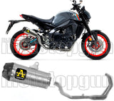 Système D'Échappement Complet Sans Catalyseur Et Homologué Au Niveau Sonore Works Titanium Carbon - Arrow Special Parts Compatible Avec Yamaha Mt-09 (2021-2023)