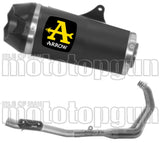 Système D'Échappement Complet Avec Catalyseur Et Homologation Acoustique Works Nichrom Noir Carbon - Arrow Special Parts Compatible Avec Yamaha Tracer 9 Gt (2021-2024)