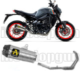 Système D'Échappement Complet Avec Catalyseur Et Homologation Acoustique Works Titanium Carbon - Arrow Special Parts Compatible Avec Yamaha Mt-09 (2021-2023)