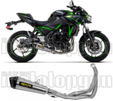 Complete Catalytic Exhaust System With Sound Certification X-Kone Nichrom Carbon - Arrow Special Parts Compatible With Kawasaki Z 650 (2021-2023)