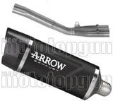 Système D'Échappement Non Catalysé Et Homologué Au Niveau Sonore Indy-Race Evo Aluminium Noir / Titanium Carbon - Arrow Special Parts Compatible Avec Honda Mt-10 (2022-2024)