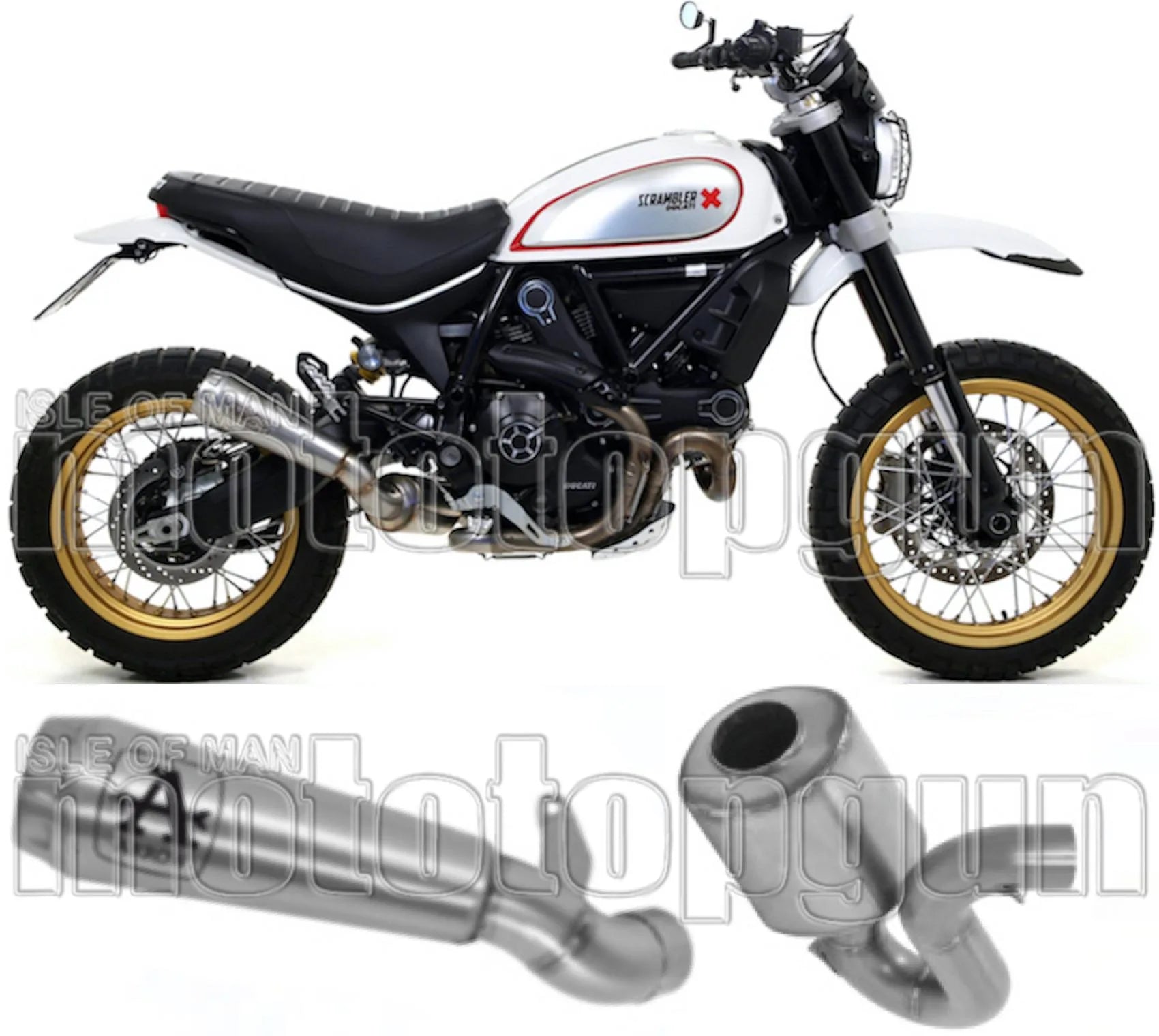 Système D'Échappement Catalytique Avec Homologation Acoustique Pro-Race Nichrom Acier - Arrow Special Parts Compatible Avec Ducati Scrambler 800 Desert Sled (2017-2020)