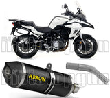 Système D'Échappement Catalytique Avec Homologation Acoustique Race-Tech Aluminium Noir Carbon - Arrow Special Parts Compatible Avec Benelli Trk 502 (2017-2020)