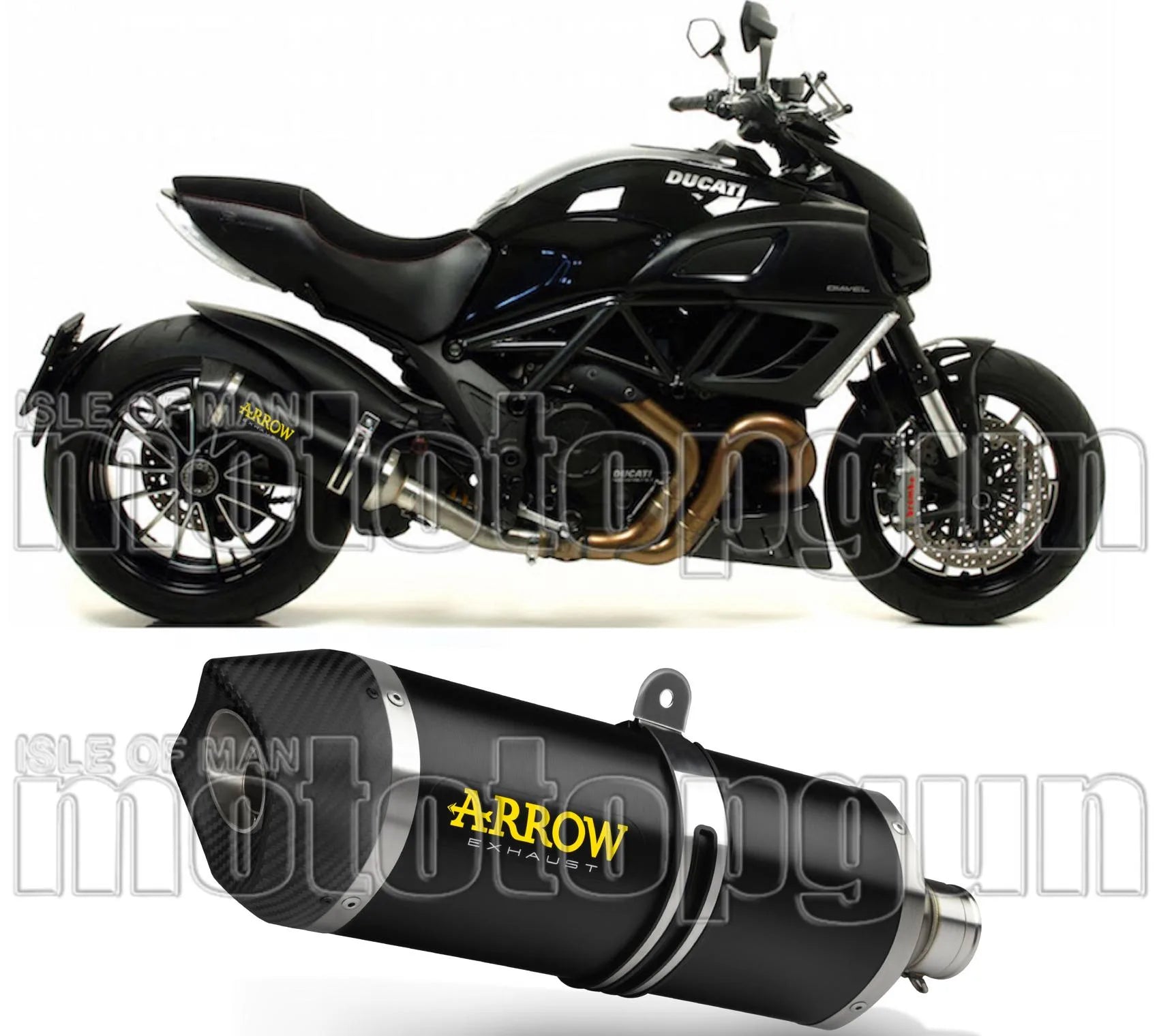 Système D'Échappement Catalytique Avec Homologation Acoustique Race-Tech Aluminium Noir Carbon - Arrow Special Parts Compatible Avec Ducati Monster 821 (2014-2017)