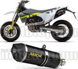 Système D'Échappement Catalytique Avec Homologation Acoustique Race-Tech Aluminium Noir Carbon - Arrow Special Parts Compatible Avec Husqvarna 701 Enduro (2021-2024)