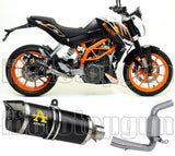 Système D'Échappement Catalytique Avec Homologation Acoustique Thunder Aluminium Noir Carbon - Arrow Special Parts Compatible Avec Ktm 390 Duke (2013-2016)