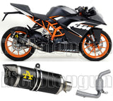 Système D'Échappement Catalytique Avec Homologation Acoustique Thunder Aluminium Noir Carbon - Arrow Special Parts Compatible Avec Ktm Rc 390 (2015-2016)