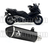 Système D'Échappement Catalytique Avec Homologation Acoustique Urban Aluminium Noir Acier Noir - Arrow Special Parts Compatible Avec Kymco Ak 550 (2017-2020)