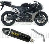 Système D'Échappement Non Catalysé Et Homologué Au Niveau Sonore Indy-Race Aluminium Noir Carbon - Arrow Special Parts Compatible Avec Honda Cbr 600 Rr (2007-2008)