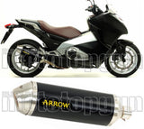 Système D'Échappement Non Catalysé Et Homologué Au Niveau Sonore Race-Tech Aluminium Noir Acier - Arrow Special Parts Compatible Avec Honda Nc 700 S (2012-2014)