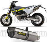 Non-Catalytic Exhaust Tip With Sound Certification Race-Tech Titanium Carbon - Arrow Special Parts Compatible With Ktm 690 Smc R (2019-2024)