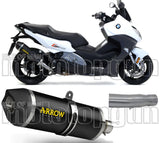Système D'Échappement Non Catalysé Et Homologué Au Niveau Sonore Race-Tech Aluminium Noir Carbon - Arrow Special Parts Compatible Avec Bmw C 650 Sport (2016-2020)
