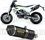 Système D'Échappement Non Catalysé Et Homologué Au Niveau Sonore Race-Tech Aluminium Noir Carbon - Arrow Special Parts Compatible Avec Husqvarna 701 Supermoto (2017-2020)