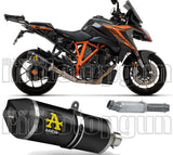Système D'Échappement Non Catalysé Et Homologué Au Niveau Sonore Race-Tech Aluminium Noir Carbon - Arrow Special Parts Compatible Avec Ktm 1290 Superduke Gt (2017-2024)