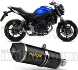 Système D'Échappement Homologué Au Niveau Sonore Race-Tech Aluminium Noir Carbon - Arrow Special Parts Compatible Avec Suzuki Sv 650 (2016-2024)