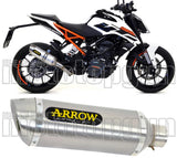 Système D'Échappement Homologué Au Niveau Sonore Thunder Aluminium Acier - Arrow Special Parts Compatible Avec Ktm 125 Duke (2017-2020)
