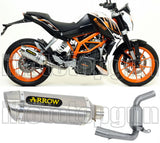 Système D'Échappement Non Catalysé Et Homologué Au Niveau Sonore Thunder Aluminium Acier - Arrow Special Parts Compatible Avec Ktm 390 Duke (2013-2016)