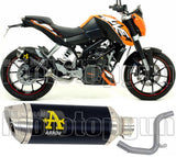 Système D'Échappement Non Catalysé Et Homologué Au Niveau Sonore Thunder Aluminium Noir Acier - Arrow Special Parts Compatible Avec Ktm 200 Duke (2011-2014)